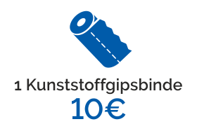 1 Kunststoffgipsbinde kostet 10 Eurp